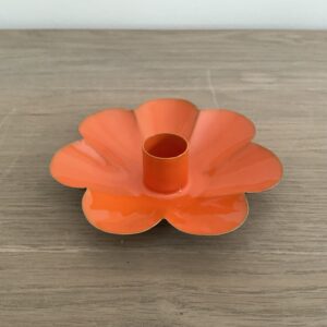 Kaarsenhouder bloem oranje