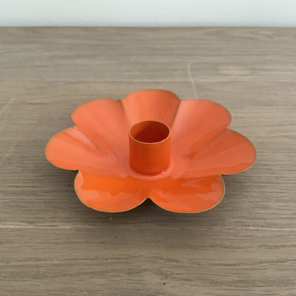 Kaarsenhouder bloem oranje