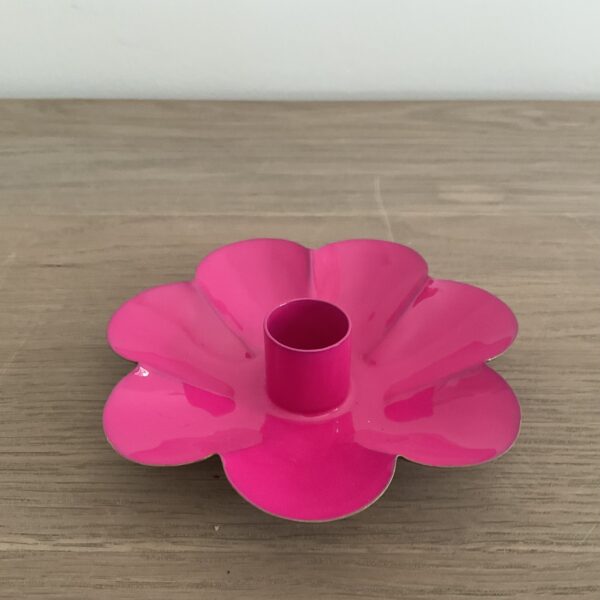 Kaarsenhouder bloem fushia