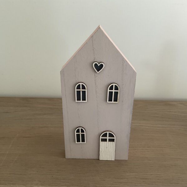 Houten huisje S roze