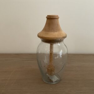 Honingpot met deksel en druppelaar