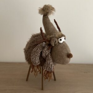 Rendier met hoed en sjaal