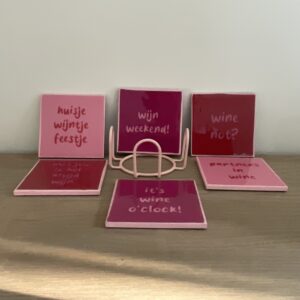 Onderzetters met opschrift