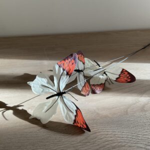 Tak met vlinders wit/oranje
