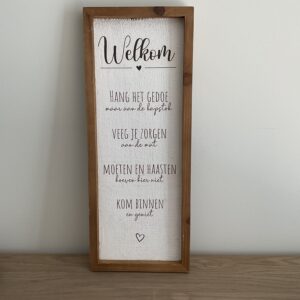 Tekstbord Welcome