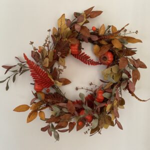 Krans met pompoenen