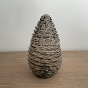 Glazen dennenappel groen L