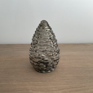 Glazen dennenappel groen M