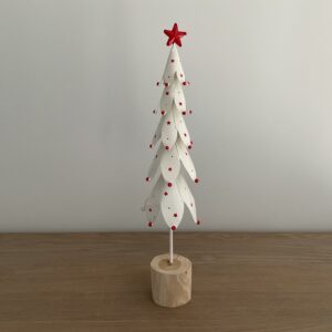Kerstboom in wit en rood S